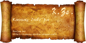 Kassay Zsóka névjegykártya